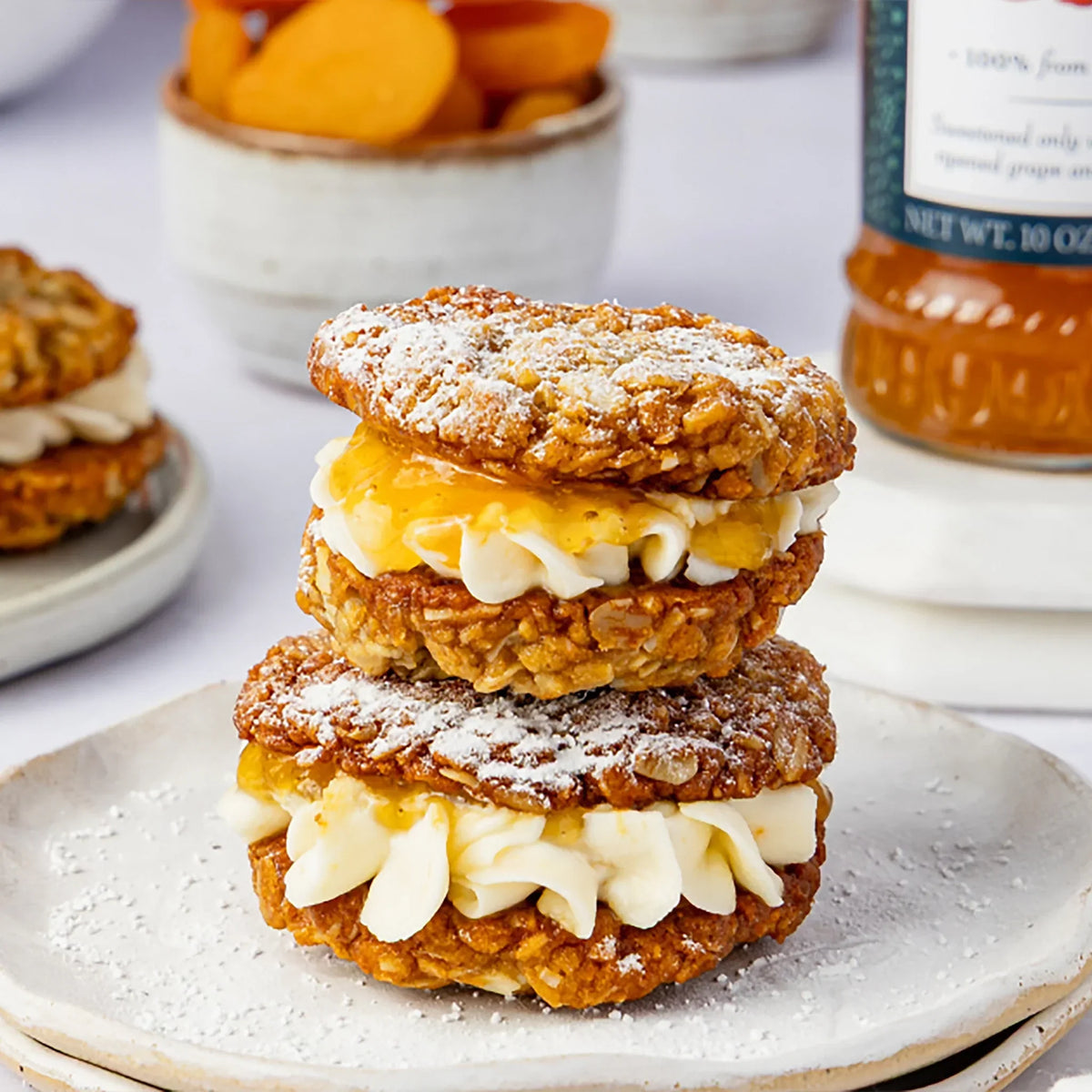 Apricot Mascarpone Oat Biscuits