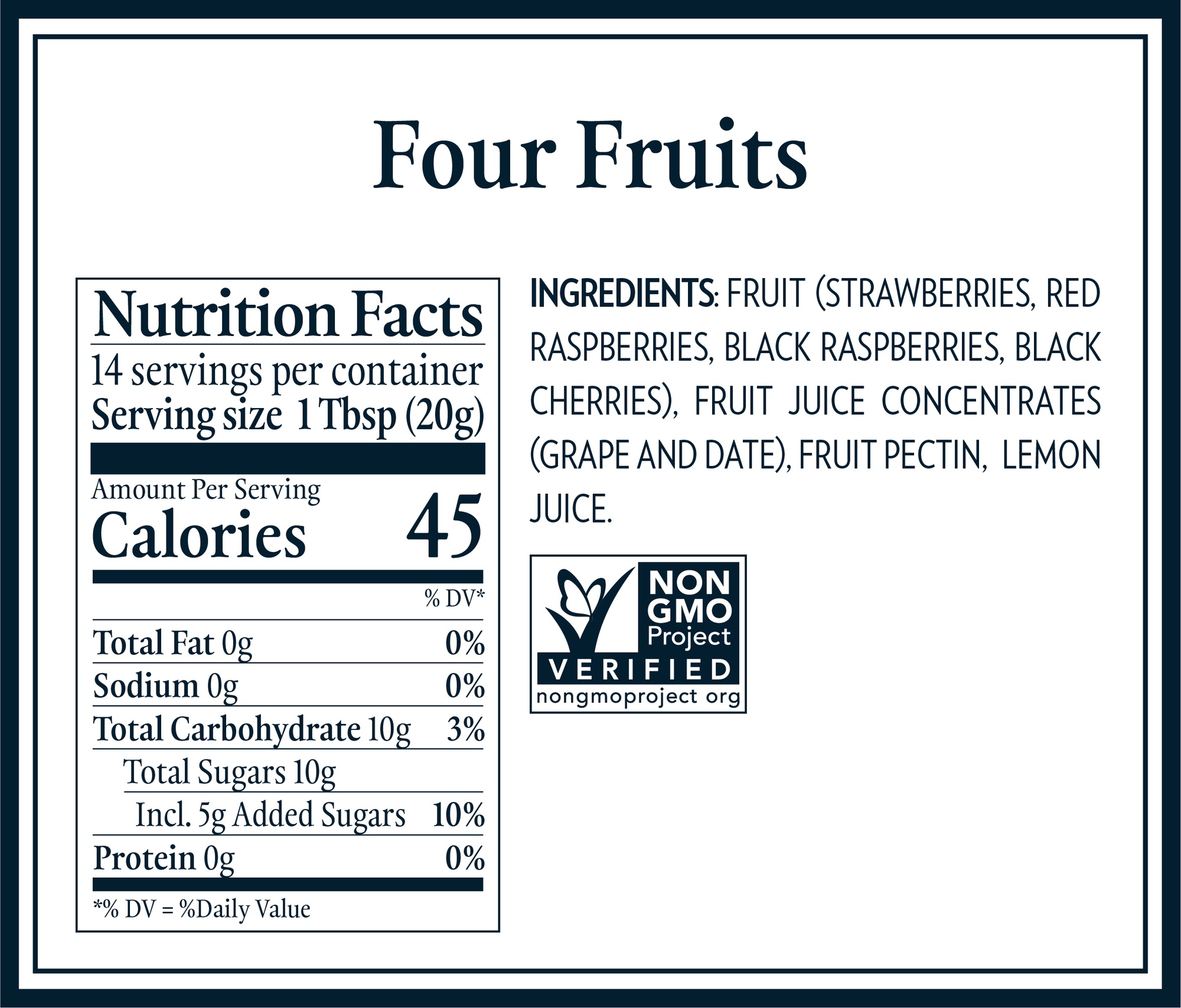 Nutrition Tables & Ingredients_four fruits